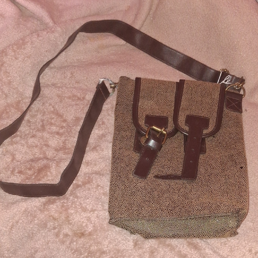 Smith & Hawken Tan and Brown Messenger Bag